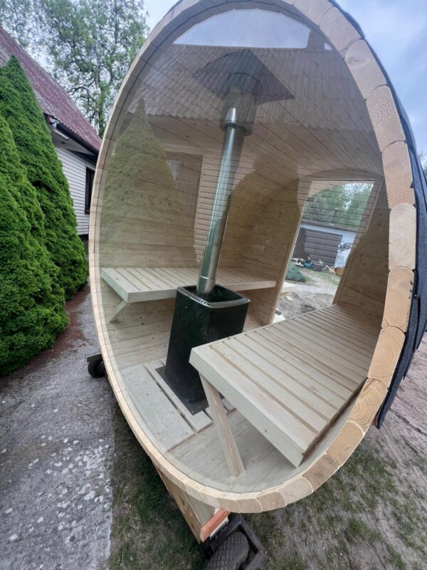 Sauna ogrodowa Beczka! Szklane koło! 3m! - obrazek 8
