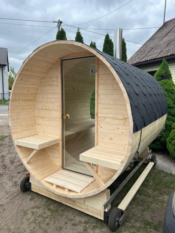 Sauna ogrodowa Beczka! Szklane koło! 3m!