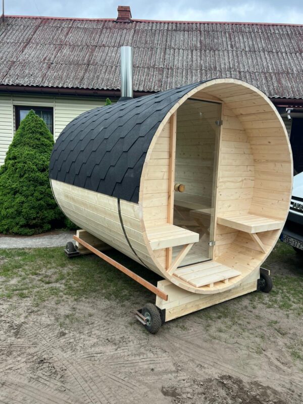 Sauna ogrodowa Beczka! Szklane koło! 3m! - obrazek 4
